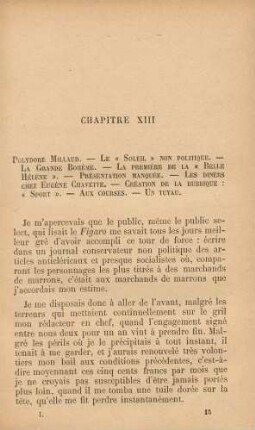 Chapitre XIII. Polydore Millaud. - Le "Soleil" non politique. - ...
