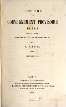 Histoire du gouvernement provisoire de 1848, 1