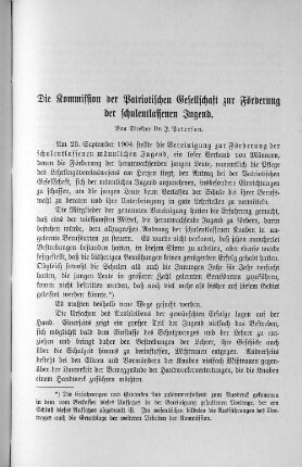 Die Kommission der Patriotischen Gesellschaft zur Förderung der schulentlassenen Jugend.