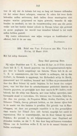 113. Brief van Van Polanen aan Min. Van der Heim, 13 Maart 1810
