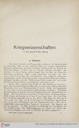 Kriegswissenschaften. Von Oberleutnant H. Nonn (Mainz)