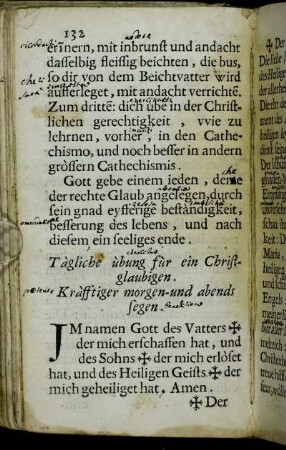 Tàgliche Ùbung für ein Christglaubigen.