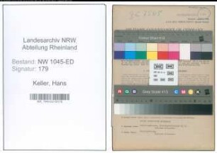 Entnazifizierung Hans Keller , geb. 21.06.1921 ()