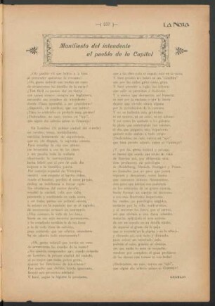 Manifiesto del intendente al pueblo de la Capital