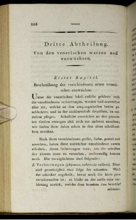 Dritte Abtheilung. Von den venerischen Warzen und Auswüchsen.