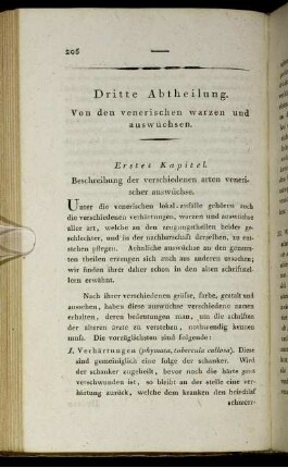 Dritte Abtheilung. Von den venerischen Warzen und Auswüchsen.