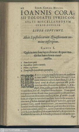 Liber Septimus. Alias Epistolicarum Quaestionum nomine inscriptus