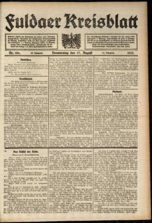 Ausgabe vom Donnerstag, den 17. August 1911.