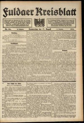 Ausgabe vom Donnerstag, den 17. August 1911.