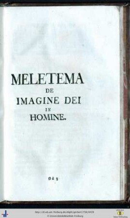 Meletema de Imagio Dei in Homine