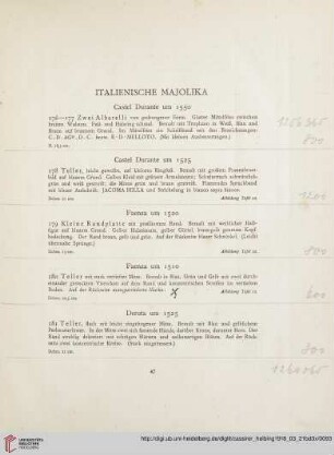 Italienische Majolika (Nr. 176-203)