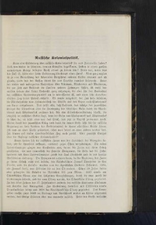 Russische Kolonialpolitik.