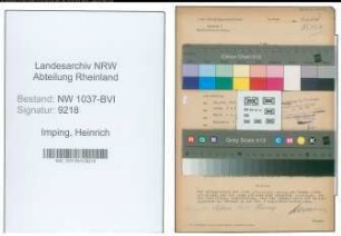 Entnazifizierung Heinrich Imping , geb. 06.11.1894 (Gastwirt)