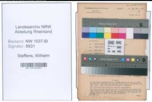 Entnazifizierung Wilhelm Steffens , geb. 06.01.1908 (Kaufmann)