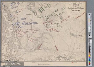 Plan der Schlacht bei Mäckern am 16. October 1813, zwischen der Schlesischen Armee und dem 6. franz. Armee-Corps unter Marschall Marmont