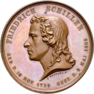 Medaille aus dem Jahr 1871 auf das Schiller-Denkmal in Berlin