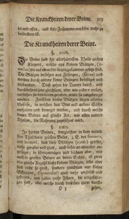 Die Kranckheiten derer Beine. §. 1066. - §. 1116.
