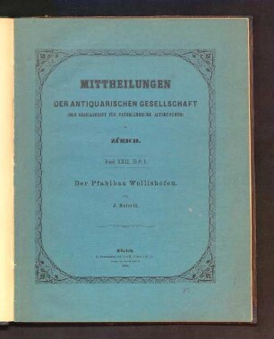 Der Pfahlbau Wollishofen