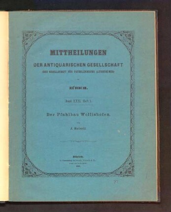 Der Pfahlbau Wollishofen