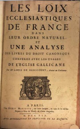 Les loix ecclesiastiques de France