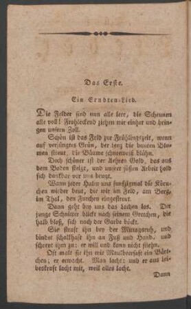 Das Erste. Ein Erndten=Lied.