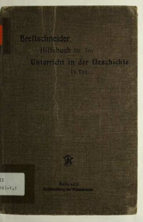 1a: Vaterländische Geschichte : (Lehraufgabe der Quinta)