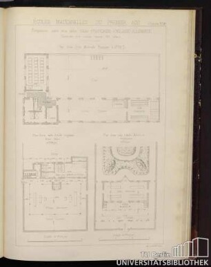 Planche No. 40. Écoles maternelles du premier age. Comparaison entre trois salles d'Asile française-anglaise-allemande