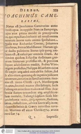 Ioachimus camerarius.