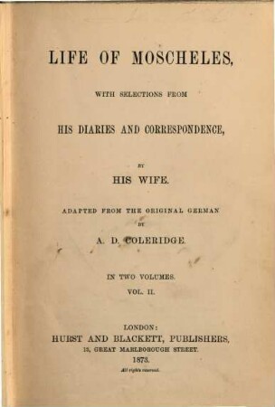 Life of Moscheles : with selections from his diaries and correspondence, 2