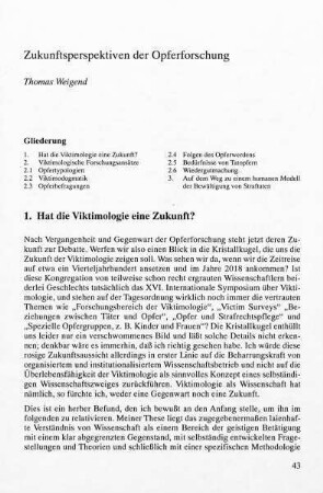 43-62, Zukunftsperspektiven der Opferforschung