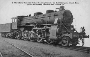 2 D-Heißdampf-Vierzylinder-Verbund-Schnellzuglokomotive der Madrid-Zaragossa-Alicante-Bahn, .