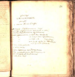 Catalogi Caselianorum scripti manu Henr. Ernstii