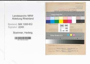 Entnazifizierung Hedwig Boehmer, geb. 16.03.1911 (Hausangest.)