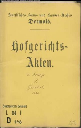 von Donop, Drost zu Wöbbel gegen Rabe Gevekot - Schuldforderung