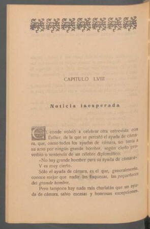 Capítulo LVIII - Noticia inesperada