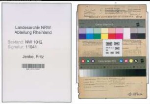 Entnazifizierung Fritz Jenke , geb. 01.03.1907 (Angest.)