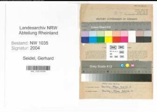 Entnazifizierung Gerhard Seidel , geb. 02.09.1911 (Wissenschaftlicher Assistent)