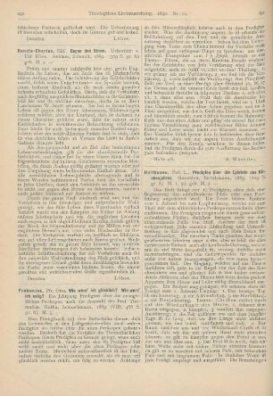 292-293 [Rezension] Holthusen, L., Predigten über die Episteln des Kirchenjahres