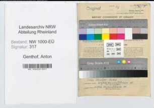 Entnazifizierung Anton Genthof, geb. 25.08.1897 (Polizeibeamter)