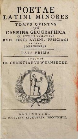 Poetae Latini Minores, Tomvs Qvintvs. [Carmina geographica]