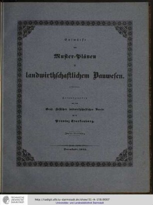 Titelseite [für Provinz Starkenburg, zweite Lieferung 1843]
