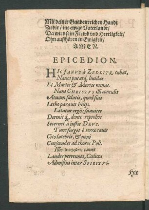 Epicedion.