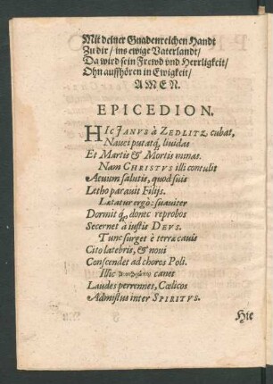 Epicedion.