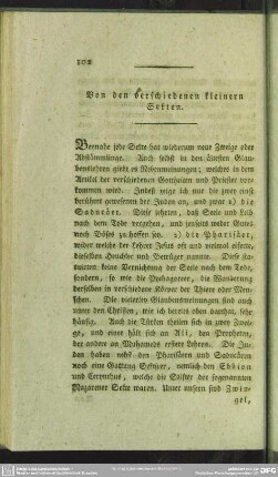 Von den verschiedenen kleinern Sekten