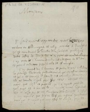 Brief von Gottfried Wilhelm Leibniz an Christoph Enoch Buchta