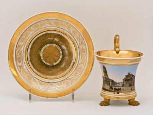 Tasse mit Unterschale, Gendarmenmarkt mit Schauspielhaus und Deutscher Dom