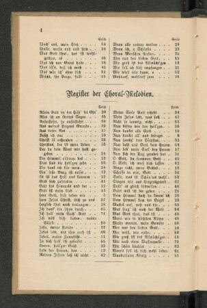 Register der Choral-Melodien.