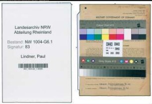Entnazifizierung Paul Lindner , geb. 14.01.1898 (Vorarbeiter)