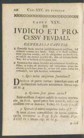 Caput XXV. De Iudicio Et Processu Feudali