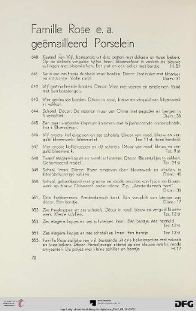 Famille Rose e. a. geëmailleerd Porselein (Nr. 640-680)